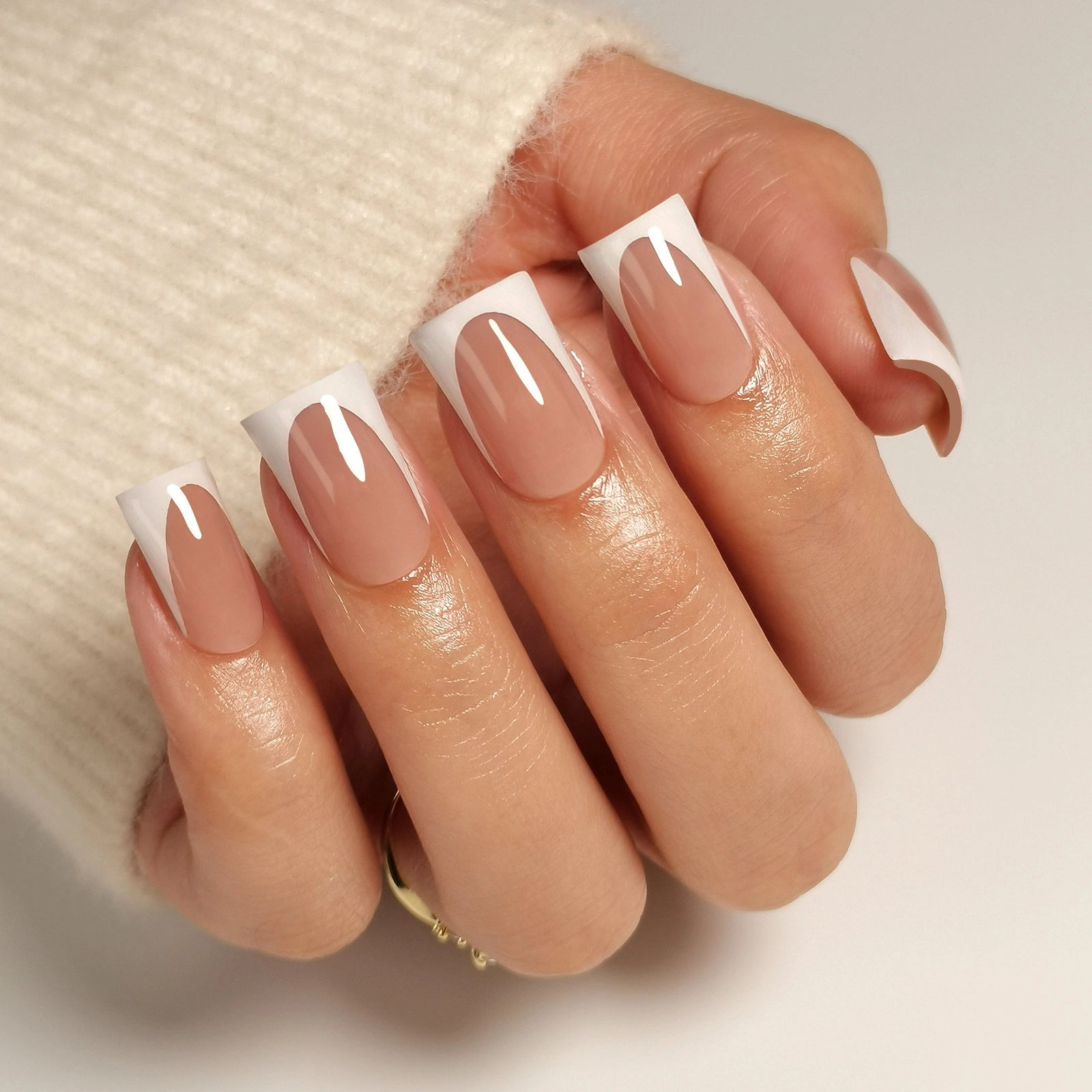 white french tip duck nails