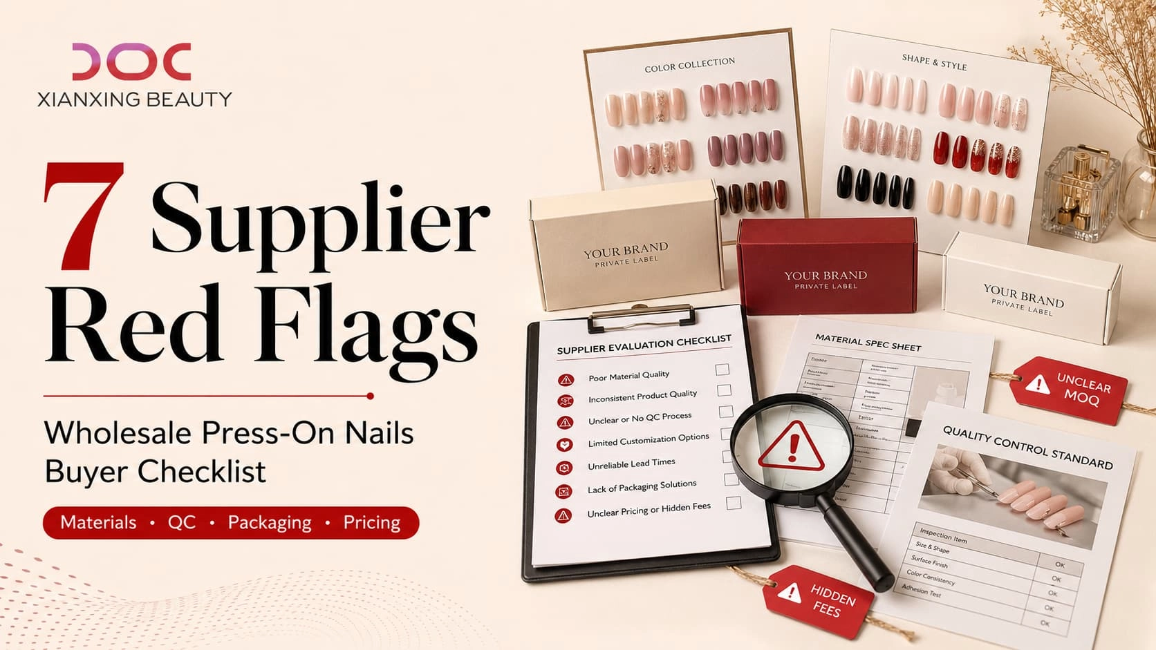 Wholesale press-on nails supplier red flags checklist for beauty brand buyers
