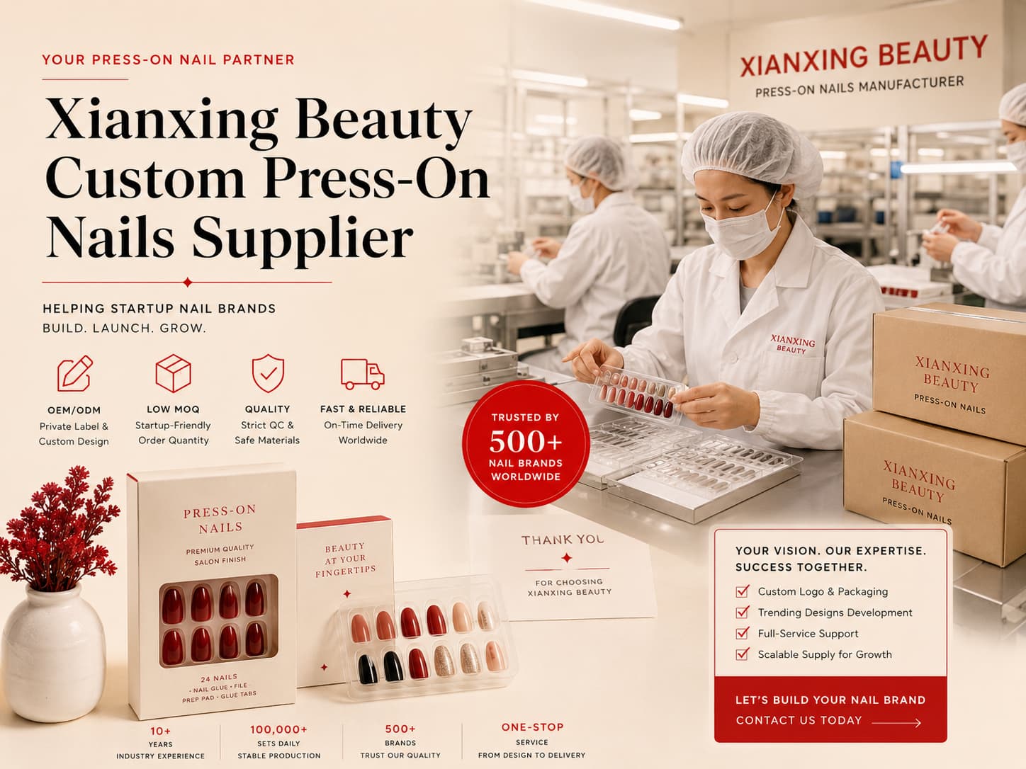 Xianxing Beauty custom press on nails supplier for startup nail brands