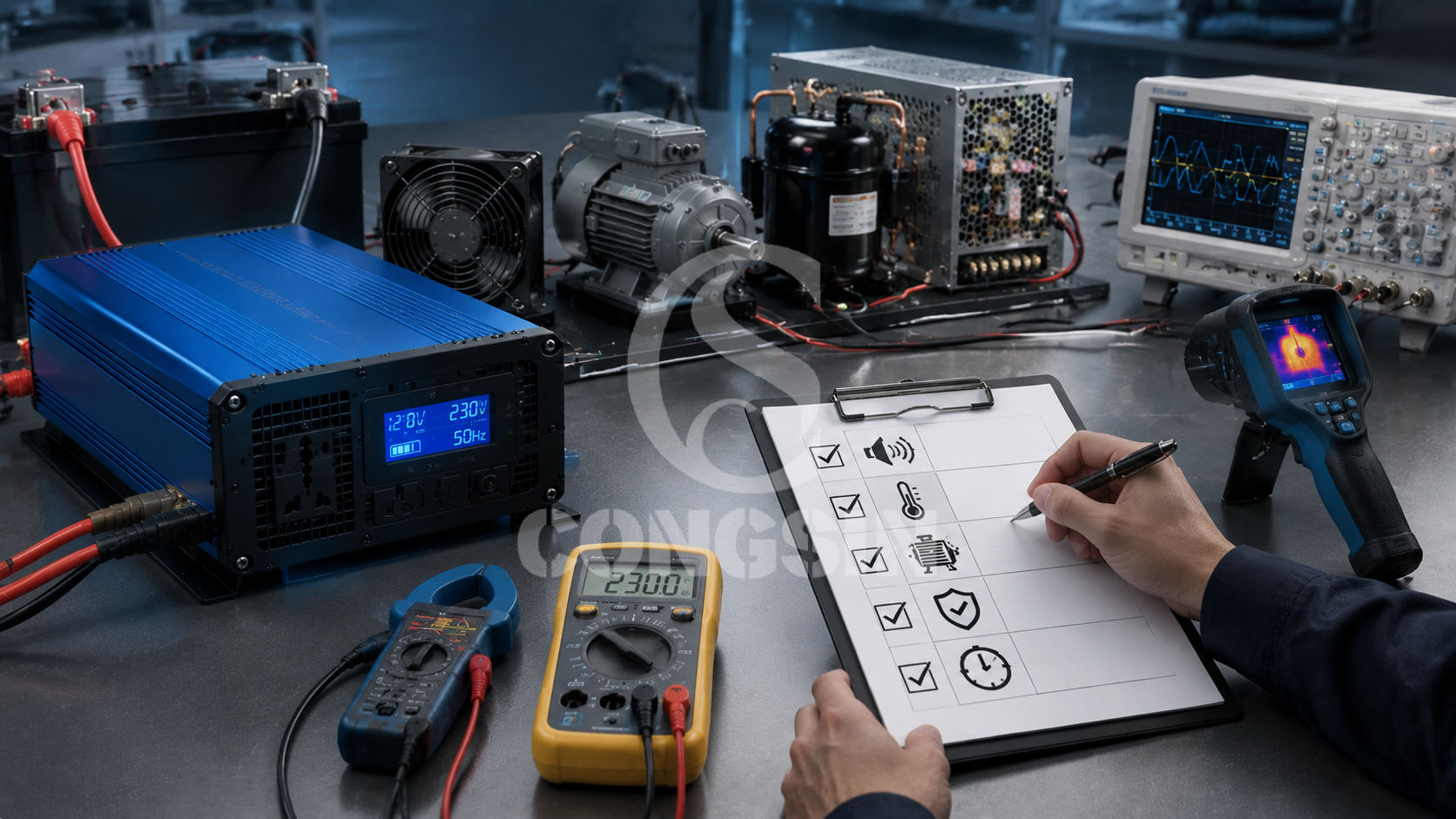Inverter load testing process with thermal inspection motor analysis and reliability evaluation Inverter load testing process with thermal inspection motor analysis and reliability evaluation
