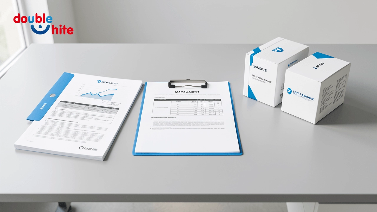 Documentos de cumplimiento y configuración del escritorio de revisión regulatoria para tiras blanqueadoras de dientes de marca propia - Double White
